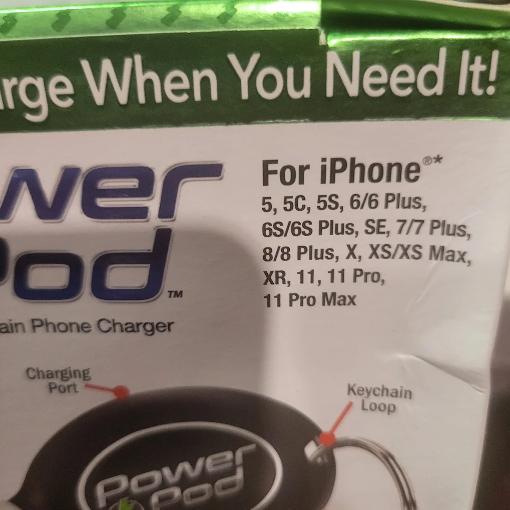 Keychain Phone Charger - Black